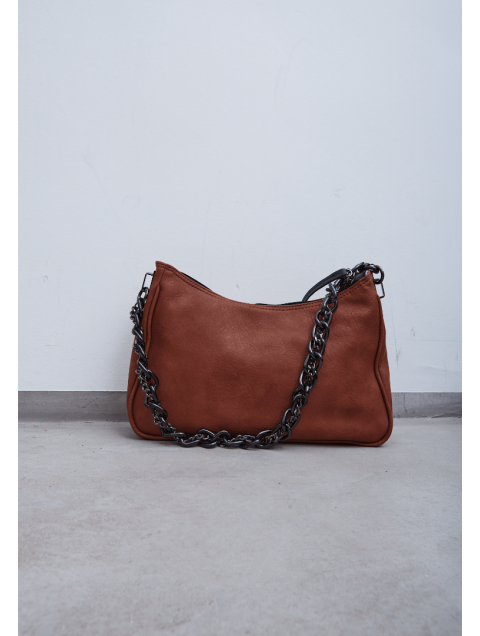 ELENA ATHANASIOU Retro Chain Vintage Baguette Σοκολατί ELENA ATHANASIOU Retro Chain Vintage Baguette Σοκολατί