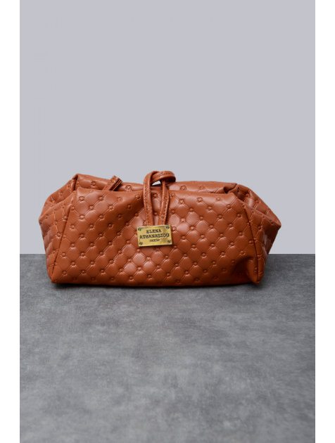 ELENA ATHANASIOU Retro Lunchbag Cognac Καφέ τσάντα χειρός 