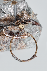 ELENA ATHANASIOU Shiny Snake Pattern Bracelet Havana Gold Χρυσό τσαντάκι χειρός