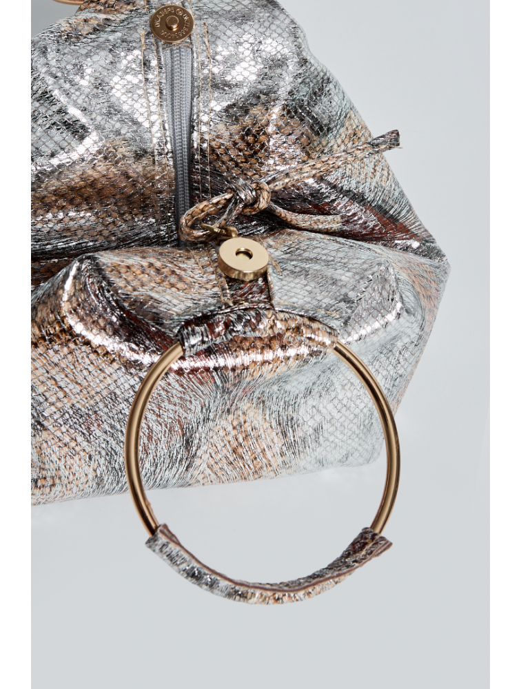 ELENA ATHANASIOU Shiny Snake Pattern Bracelet Havana Gold Χρυσό τσαντάκι χειρός