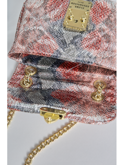 ELENA ATHANASIOU Shiny Snake Pattern Mini Bag Pink