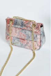 ELENA ATHANASIOU Shiny Snake Pattern Mini Bag Pink Ροζ Γυναικείο Τσαντάκι Ώμου