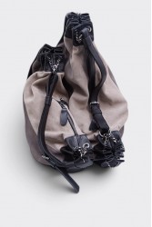 ELENA ATHANASIOU Triple Moon Bag Suede Black Μαύρη Σουέντ Τσάντα Ώμου