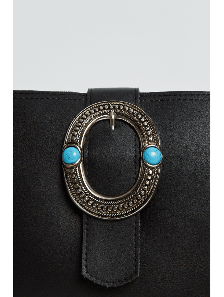 ELENA ATHANASIOU In The Island Clutch Bag Black