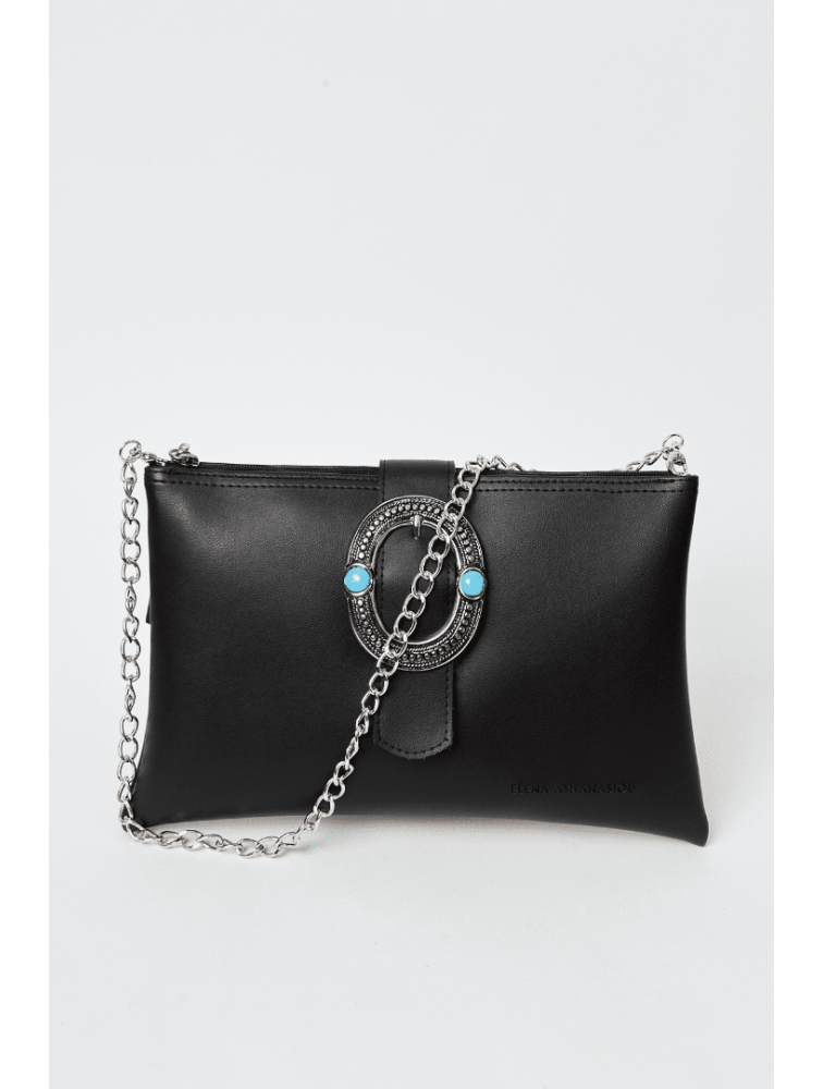 ELENA ATHANASIOU In The Island Clutch Bag Black