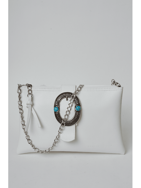 ELENA ATHANASIOU In The Island Clutch Bag White 