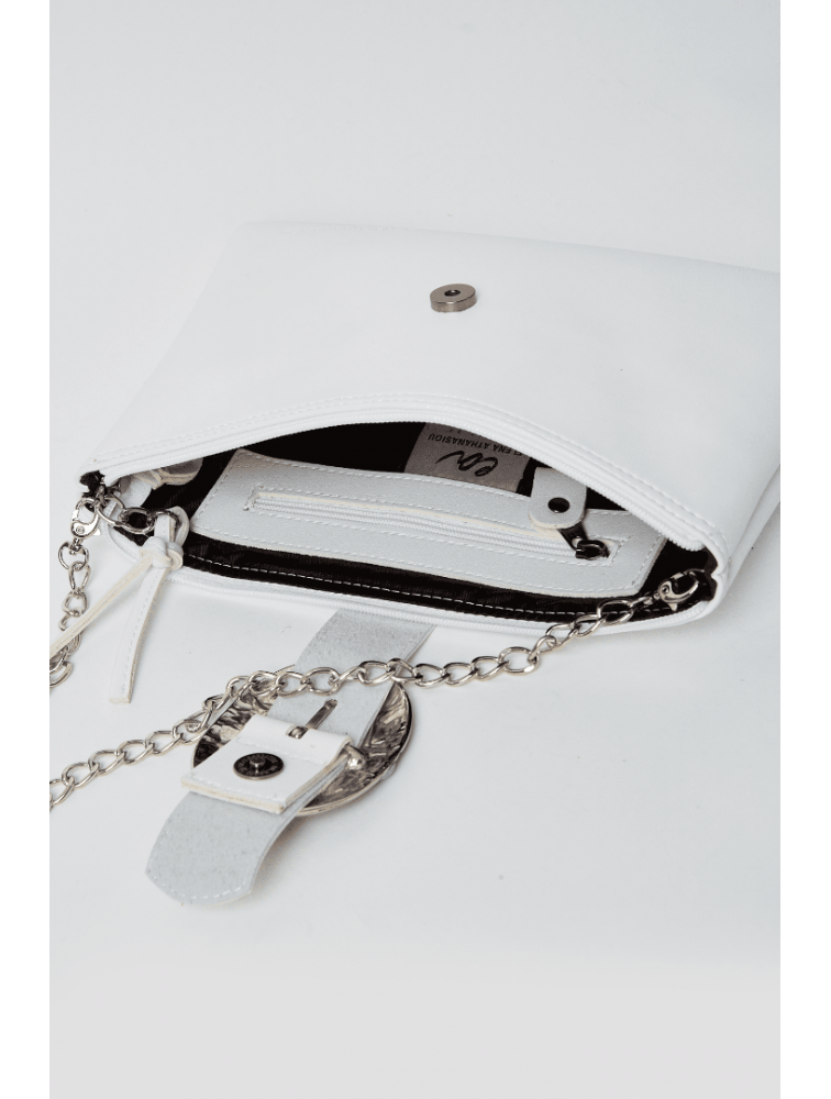 ELENA ATHANASIOU In The Island Clutch Bag White Λευκό τσαντάκι