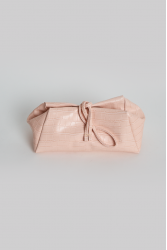 ELENA ATHANASIOU Croco Lunchbag Pink Ροζ Κροκό Τσάντα Χειρός