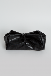 ELENA ATHANASIOU Croco Lunchbag Black