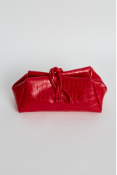 ELENA ATHANASIOU Croco Lunchbag Red Κόκκινη Κροκό Τσάντα Χειρός