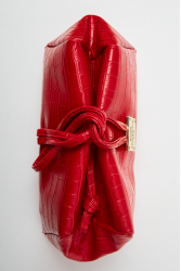 ELENA ATHANASIOU Croco Lunchbag Red Κόκκινη Κροκό Τσάντα Χειρός