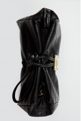 ELENA ATHANASIOU Croco Lunchbag Black