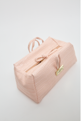 ELENA ATHANASIOU Croco Lunchbag Pink Ροζ Κροκό Τσάντα Χειρός