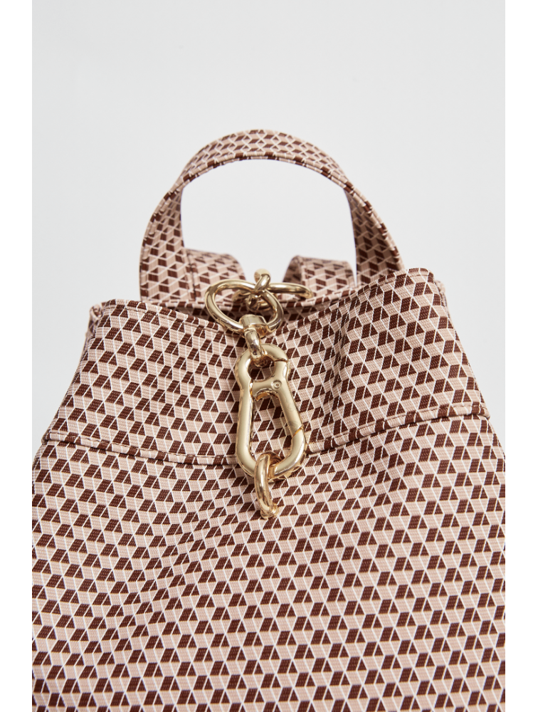 ELENA ATHANASIOU Cube Black N’ Metal Brown Καφέ backpack