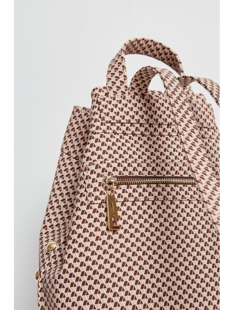 ELENA ATHANASIOU Cube Black N’ Metal Brown Καφέ backpack