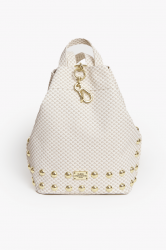 ELENA ATHANASIOU Cube Black N’ Metal White Λευκό backpack
