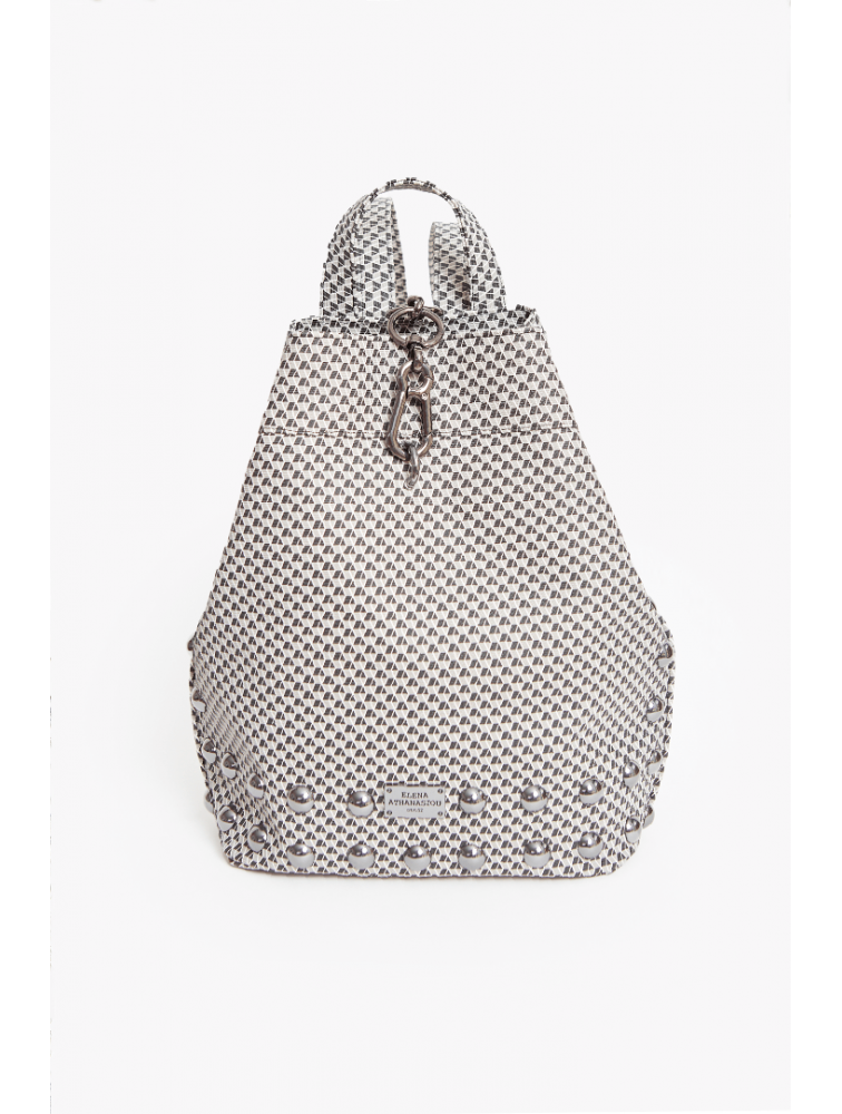 ELENA ATHANASIOU Cube Black N’ Metal Black Μαύρο backpack