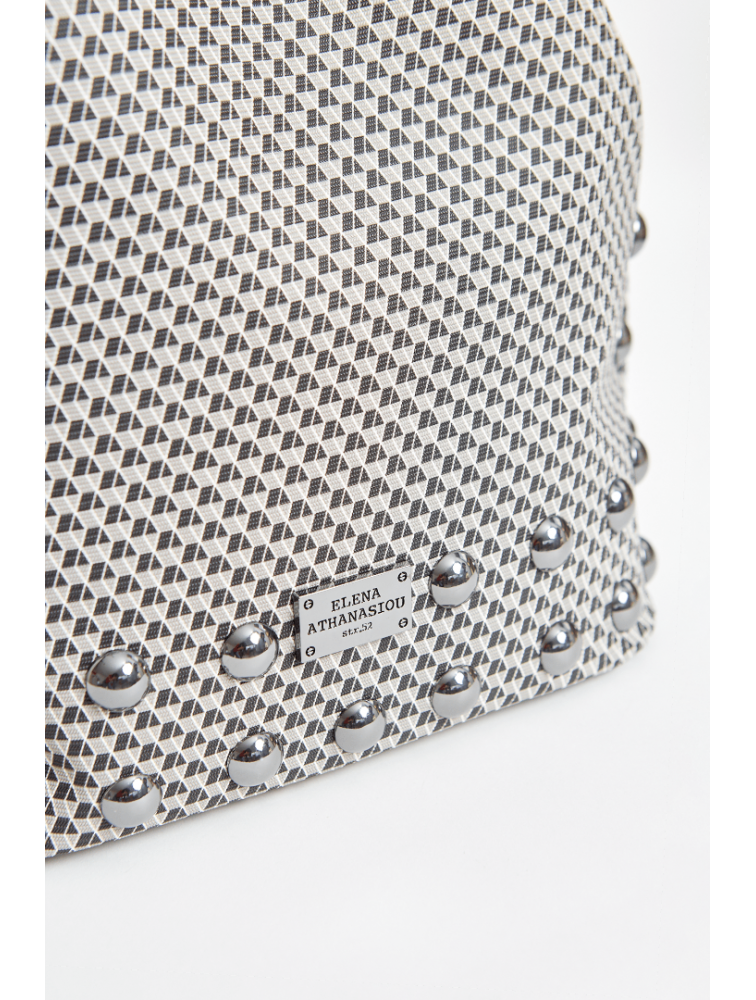 ELENA ATHANASIOU Cube Black N’ Metal Black Μαύρο backpack