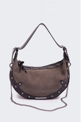 ELENA ATHANASIOU Hype Baguette Suede Cacao Καφέ Τσάντα