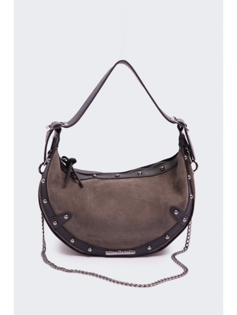 ELENA ATHANASIOU Hype Baguette Suede Cacao Καφέ Τσάντα