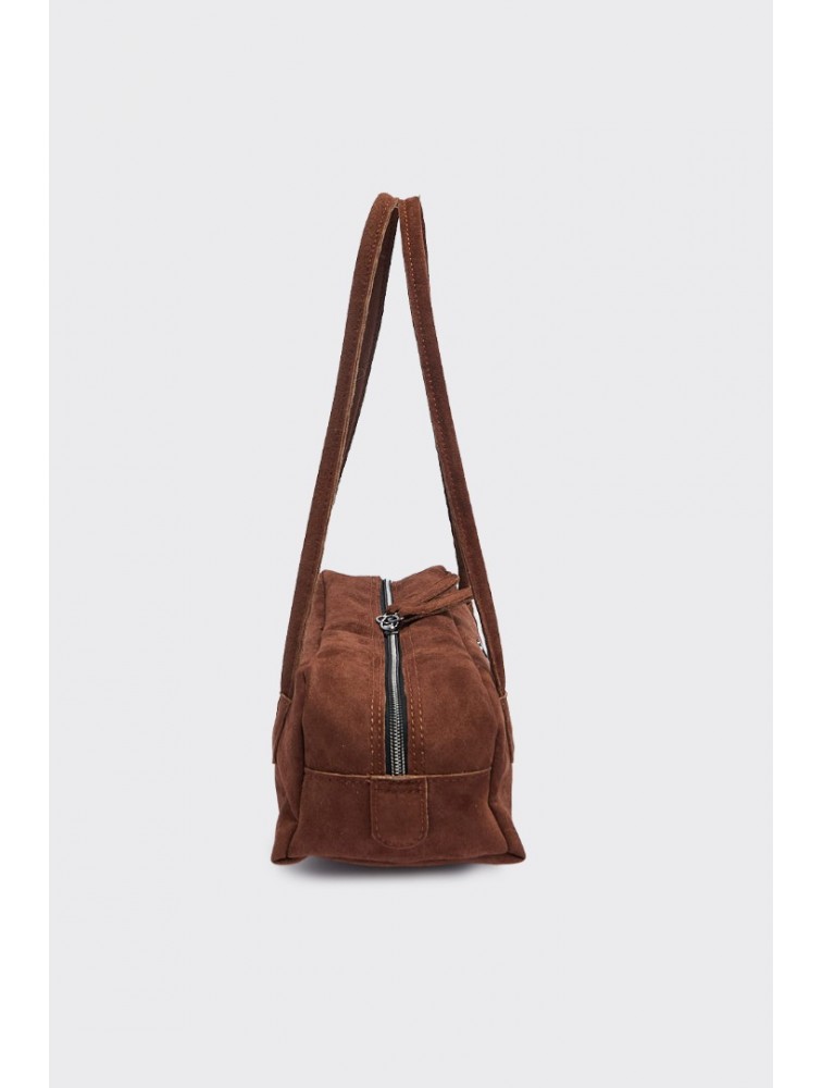 ELENA ATHANASIOU Planet Silhouette Bag Small Camel Κάμελ Σουέντ Τσάντα