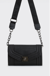 ELENA ATHANASIOU Streetline Clutch Croco Black