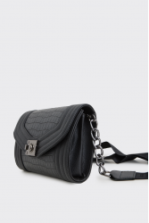 ELENA ATHANASIOU Streetline Clutch Croco Black
