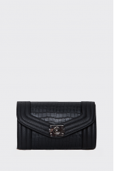ELENA ATHANASIOU Streetline Clutch Croco Black