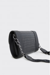 ELENA ATHANASIOU Streetline Clutch Croco Black