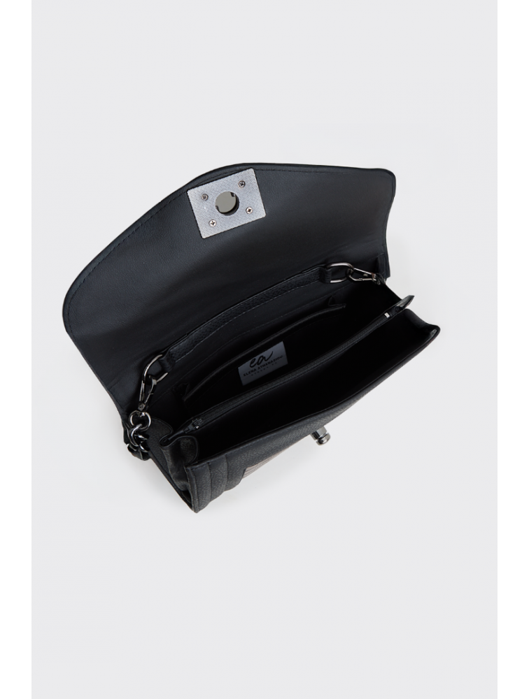 ELENA ATHANASIOU Streetline Clutch Croco Black