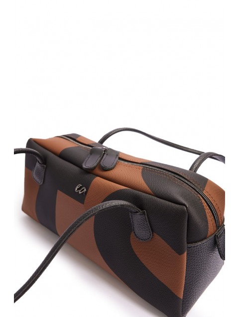 ELENA ATHANASIOU Vegan Silhouette Bag Small EA Logo Brown Καφέ Τσάντα με Λογότυπο