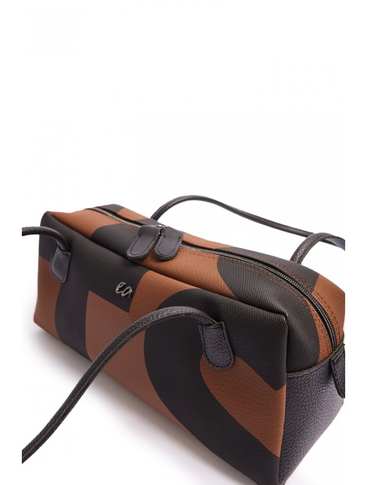 ELENA ATHANASIOU Vegan Silhouette Bag Small EA Logo Brown Καφέ Τσάντα με Λογότυπο
