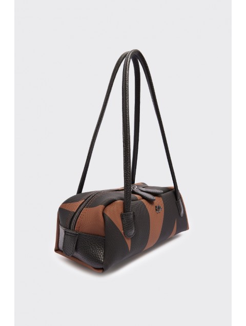ELENA ATHANASIOU Vegan Silhouette Bag Small EA Logo Brown Καφέ Τσάντα με Λογότυπο