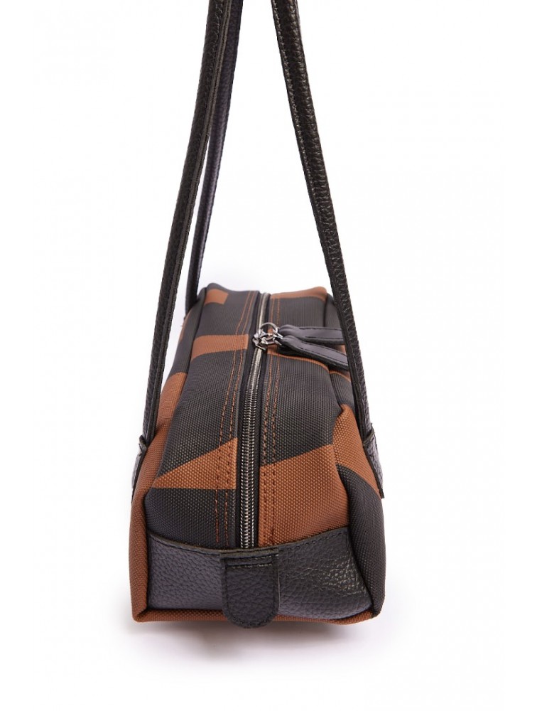 ELENA ATHANASIOU Vegan Silhouette Bag Small EA Logo Brown Καφέ Τσάντα με Λογότυπο
