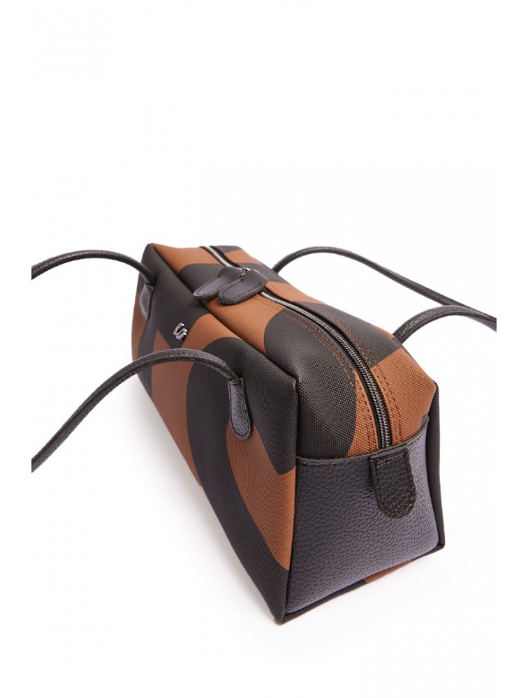 ELENA ATHANASIOU Vegan Silhouette Bag Small EA Logo Brown Καφέ Τσάντα με Λογότυπο