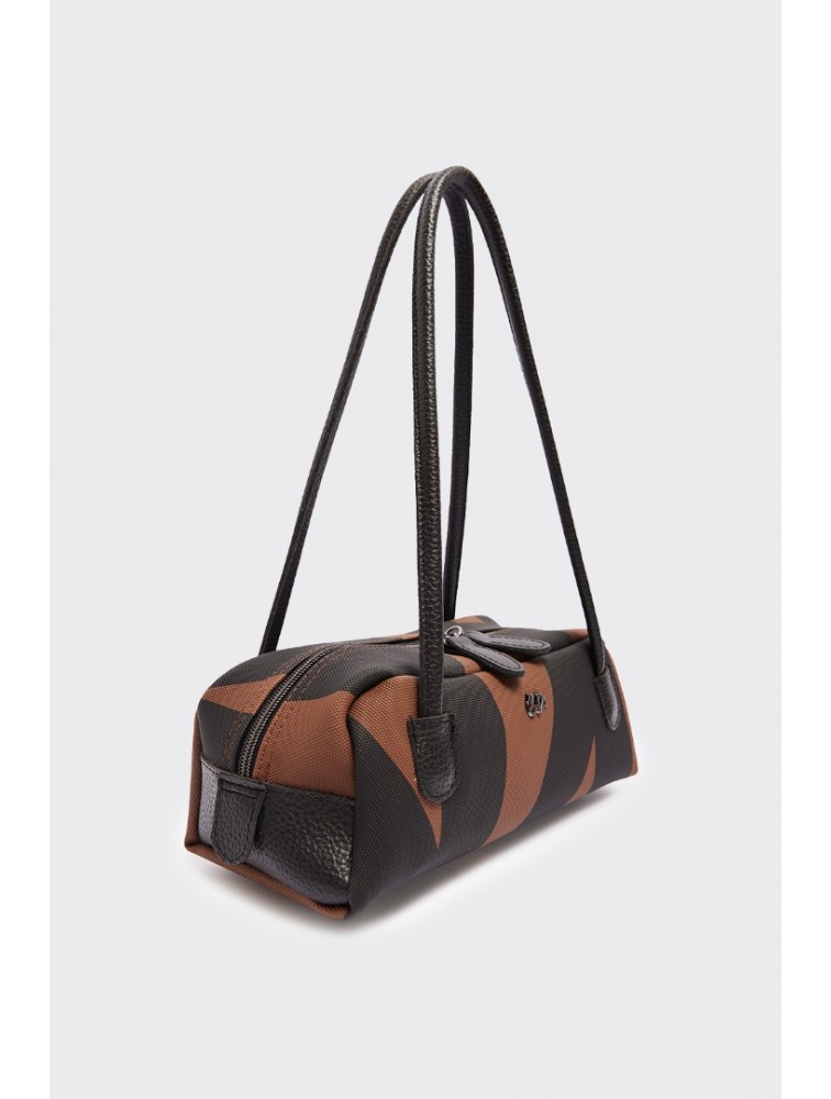 ELENA ATHANASIOU Vegan Silhouette Bag Small EA Logo Brown Καφέ Τσάντα με Λογότυπο