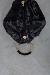 ELENA ATHANASIOU Rock Glam Bracelet Black Μαύρο τσαντάκι