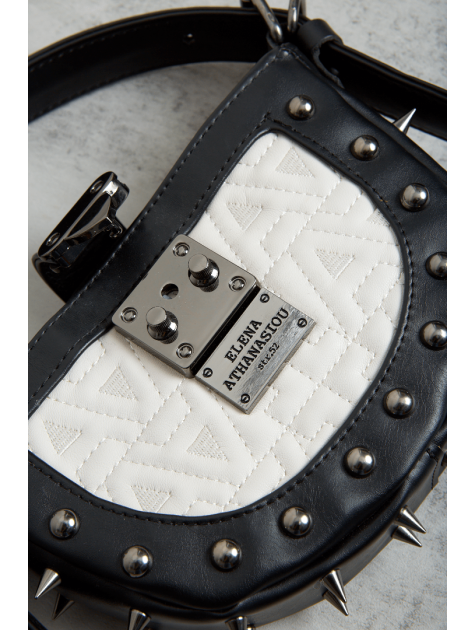 ELENA ATHANASIOU Rebel Moon Mini Bag EA White Λευκή γυναικεία τσάντα χειρός ELENA ATHANASIOU Rebel Moon Mini Bag EA White Λευκή γυναικεία τσάντα χειρός