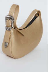 ELENA ATHANASIOU Belt Up Vintage Baguette Gold Χρυσή τσάντα ώμου