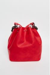 ELENA ATHANASIOU Retro Chain Pouch Red Κόκκινη γυναικεία τσάντα ώμου