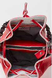 ELENA ATHANASIOU Retro Chain Pouch Red Κόκκινη γυναικεία τσάντα ώμου