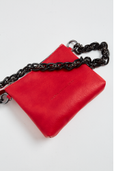ELENA ATHANASIOU Retro Chain Pouch Red Κόκκινη γυναικεία τσάντα ώμου