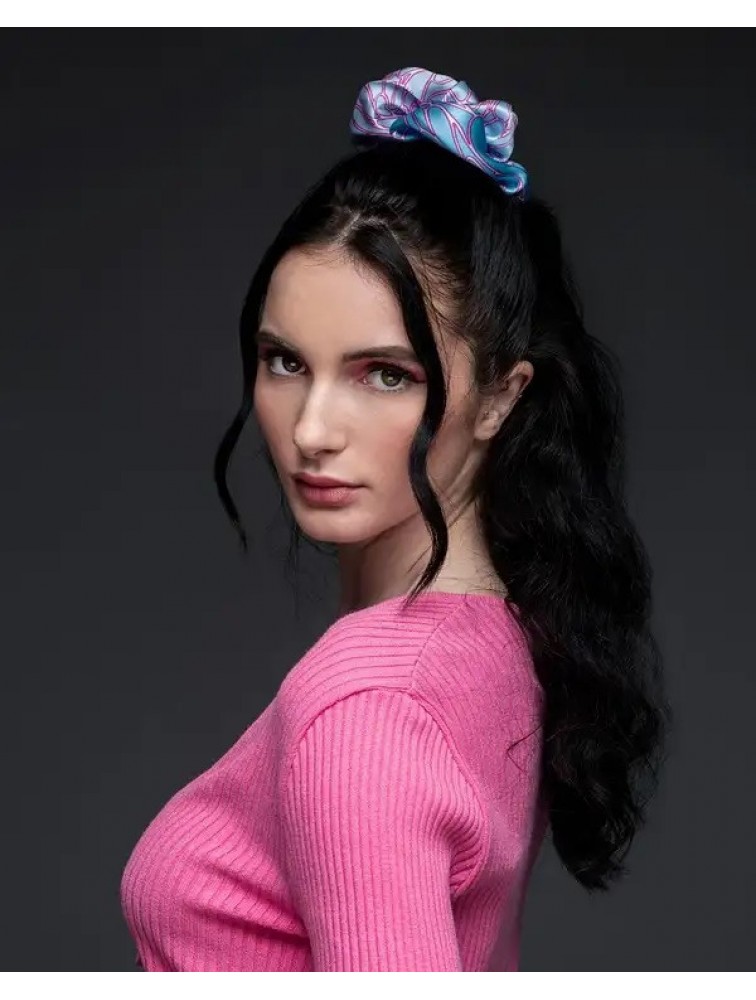 EMMANUELLE SILK Baby blue scrunchy