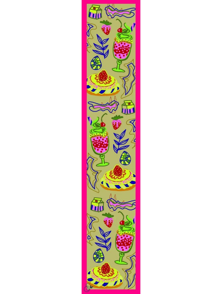 EMMANUELLE SILK Lime Strawberry Tart scrunchy