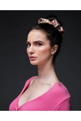 EMMANUELLE SILK Nude scrunchy