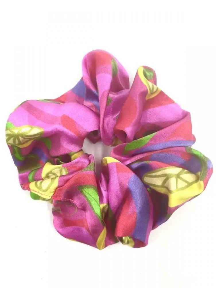 EMMANUELLE SILK Pink lemonade scrunchy