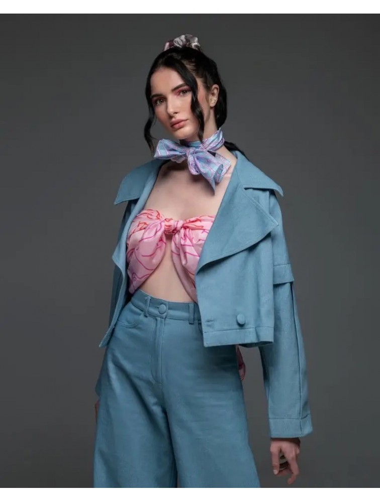 EMMANUELLE SILK Pink Ροζ Μαντήλα