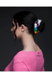 EMMANUELLE SILK Rainbow scrunchy