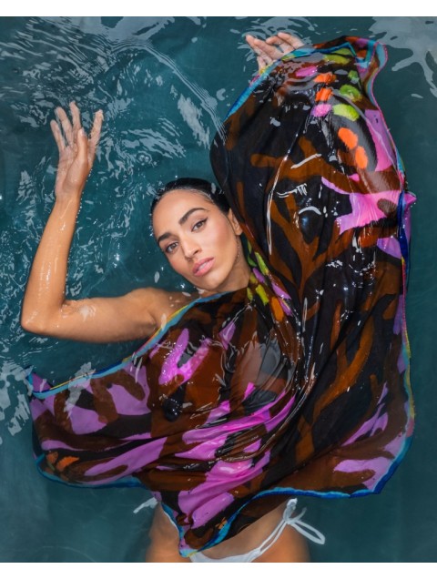 EMMANUELLE SILK Corals scarf