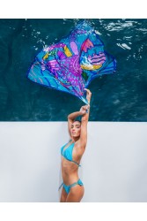EMMANUELLE SILK Thalassophile Γαλάζιο Φουλάρι